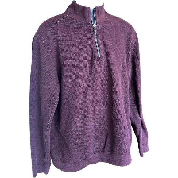 Mens Tommy Bahama Flip Coast Reversible Half-Zip Pullover Sweatshirt - Sz L - Picture 1 of 3